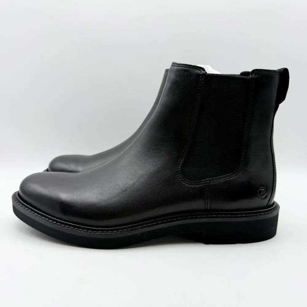 ECCO Mens Metropole London Chelsea Boots EU 46 US 12-12.5 Black Leather NWOB